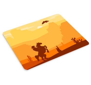 Alfombrilla de ratón cowboy paisaje oeste - TenVinilo