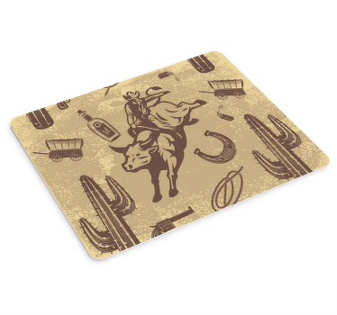 Cowboy riding a bull mouse mat - TenStickers