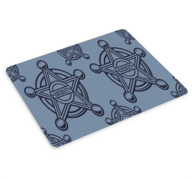 Alfombrilla XXL insignia sheriff con nombre - TenVinilo