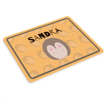 Alfombrilla ratón puercoespín bebé con nombre - TenVinilo