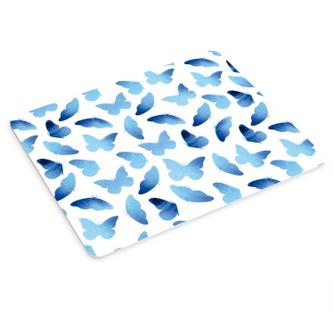 Alfombrilla ratón mariposas pintadas azules - TenVinilo
