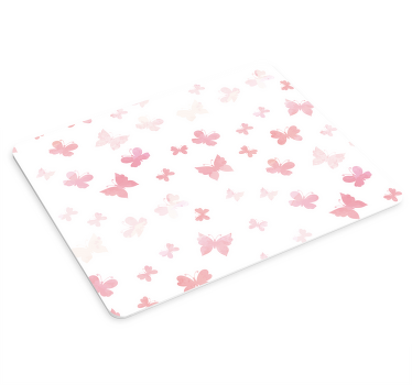 Alfombrilla de ratón patrón mariposas rosas - TenVinilo