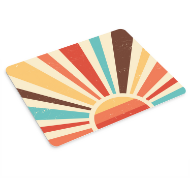 Mousepad 70's Sun Abstrakter vintage sonnenuntergang - TenStickers