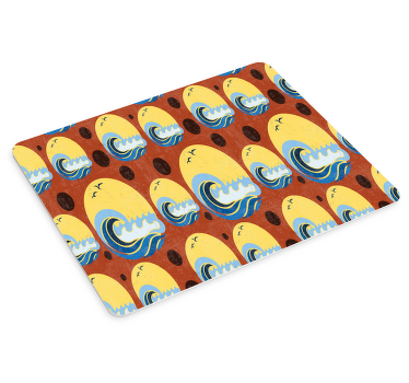 Sun, Beach and Wave pattern XXL mouse pad - TenStickers