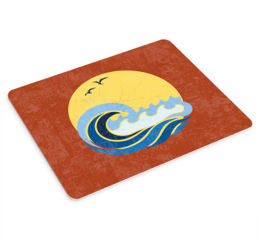 tapis de souris original Soleil, plage et vague - TenStickers