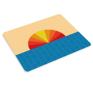 Vintage solnedgång landskap 70-talet sol musmatta - Tenstickers