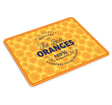 オレンジ色の手描きパターンフレーム柑橘類のマウスパッド - TENSTICKERS