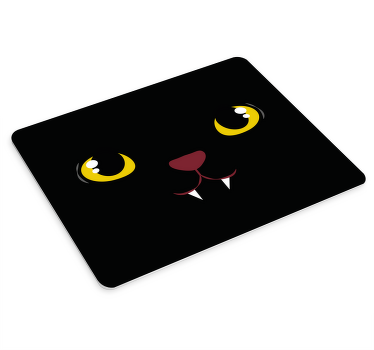 Olhos amarelos do gato preto mais mousepads - TenStickers