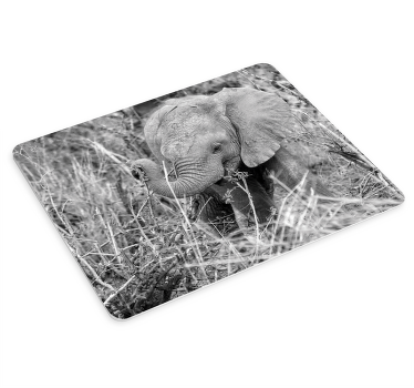 Alfombrilla raton original Elefante blanco y negro - TenVinilo