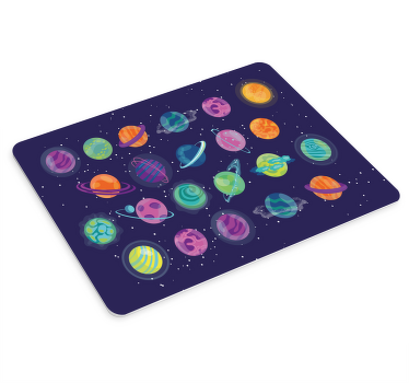 Colourful cartoon planet icons gaming mouse pad - TenStickers