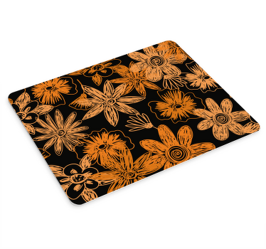 オレンジ色の花のマウスパッドパターン - TENSTICKERS
