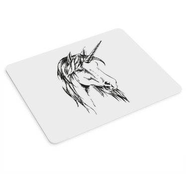 Tapetes de rato originais Unicórnio desenhado com cabelo comprido - TenStickers