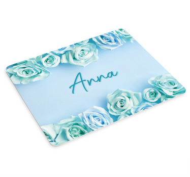 Flower frame with custom name  mouse mat - TenStickers