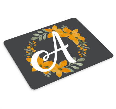 Alfombrilla raton con nombre Flor con inicial - TenVinilo