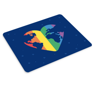 Alfombrilla raton mapamundi En forma de corazon - TenVinilo