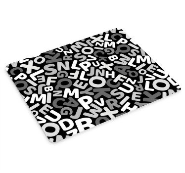 Alfabet svart og hvit original musematte - Tenstickers