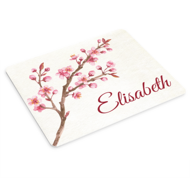 Alfombrilla raton con nombre Flor de cerezo - TenVinilo