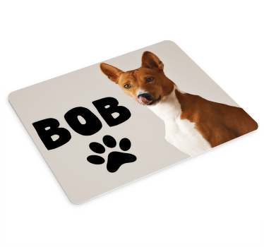 Dog with text personalised mouse mat - TenStickers