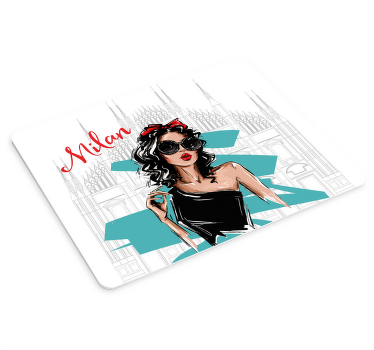 Milan fashion week avec femme plus tapis de souris - TenStickers