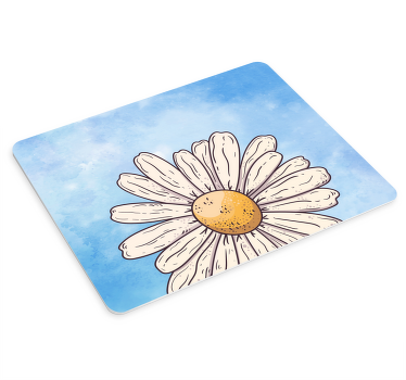 Biely kvet modré pozadie pôvodná podložka pod myš - Tenstickers