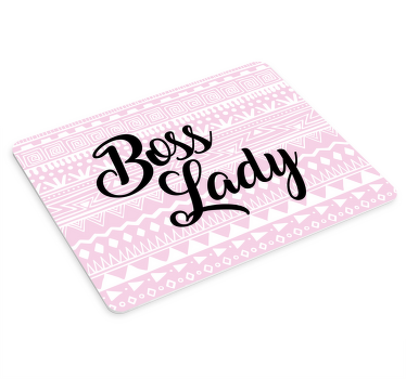 Alfombrilla raton original Señora jefa con decoración rosa - TenVinilo
