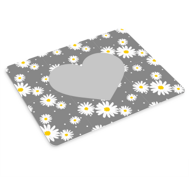 Mouse pad texturas patrón de corazón de margarita - TenVinilo
