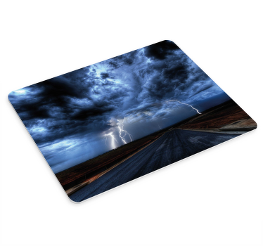 道路と稲妻のオリジナルのマウスパッド - TENSTICKERS
