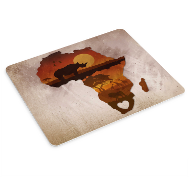 Africa with savana image world map mouse pad - TenStickers