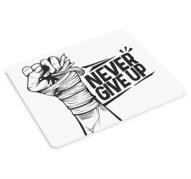 'Never give up' Boxing original mouse pad - TenStickers