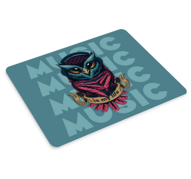 Owl listening to music original mouse pad - TenStickers