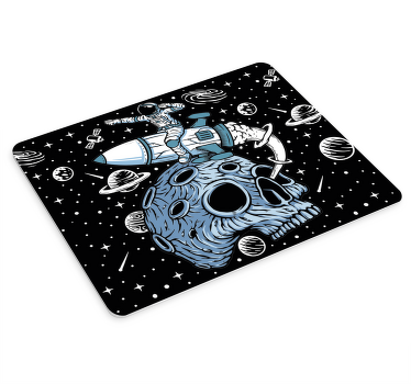 宇宙旅行イラストオリジナルマウスパッド - TENSTICKERS