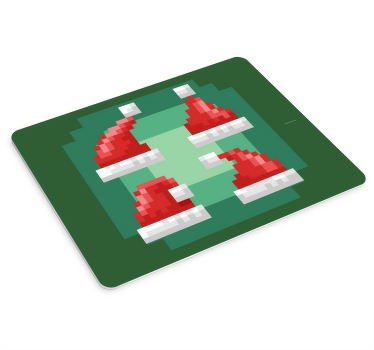 Pixilated Santa hats christmas mousepad - TenStickers