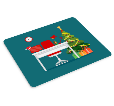 Christmasy office space mousepad - TenStickers