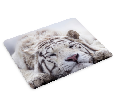 Descansando tigre branco mais mousepads - TenStickers