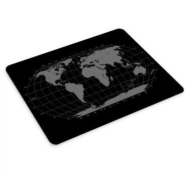 Alfombrilla raton mapamundi Negro - TenVinilo