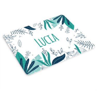 tapis de souris nom Feuilles de palmier personnalisées - TenStickers