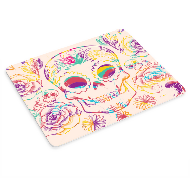 カラフルな頭蓋骨オリジナルマウスパッド - TENSTICKERS