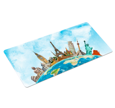 世界著名古迹世界地图鼠标垫 - TenStickers