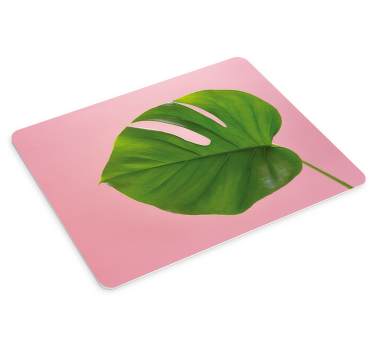 Pink green realistic monstera more mousepads - TenStickers