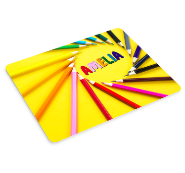 Tapis de souris nom Nom entouré de crayons - TenStickers