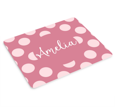 斑点粉色名字个性化鼠标垫 - TenStickers