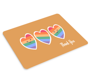 Thank you with rainbow mouse pad quotes - TenStickers