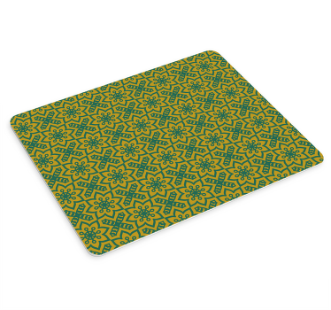 Vintage green and yellow tile mouse pad pattern - TenStickers