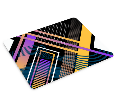 Alfombrilla gaming xxl Fondo negro rayas de colores - TenVinilo