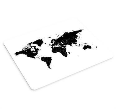 Alfombrilla ratón mapamundi Político negro - TenVinilo