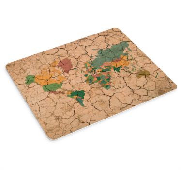 Mousepad Weltkarte Politische weltkarte mit gebrochenem sand - TenStickers