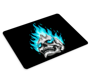 骷髅配蓝火原装鼠标垫 - TenStickers