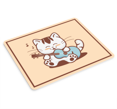 Alfombrilla ratón original Gato músico de dibujos animados - TenVinilo