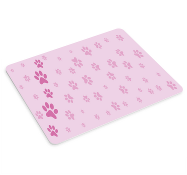 Cute pink paw prints XXL mouse pad - TenStickers