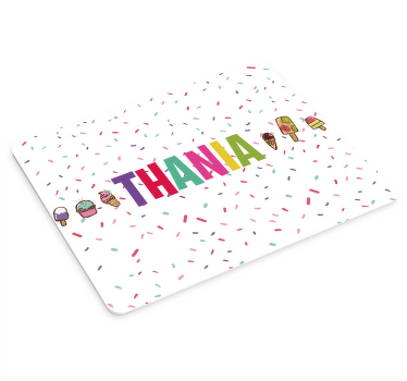 Personoidut söpöt digitaaliset jäätelöt hiirimatto nimellä - Tenstickers